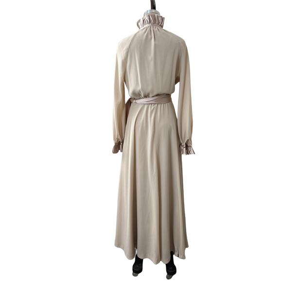 James Daugherty Dress MAXI Gown Vintage Dress Crepe Satin sz S‎ to M Tall - Picture 6 of 9